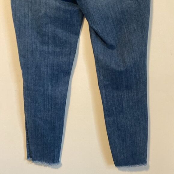 LOFT Medium Wash Modern Skinny Mid-Rise Raw Edge Hem Jeans Size 26/2 P - Picture 7 of 11